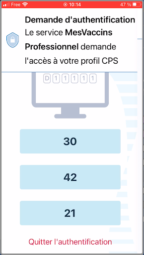 Étape 1 - Authentification CPS
